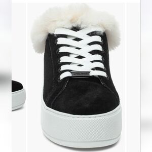 J Slides Women's Mellia Black Suede Lace Up Sneakers Size 6